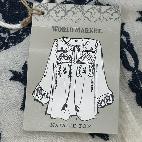 NWT World Market Natalie Cream and blue Coverup | Size: S/M - Picture 7 of 10